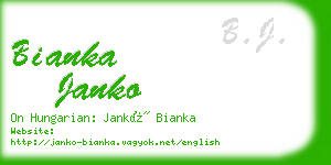 bianka janko business card